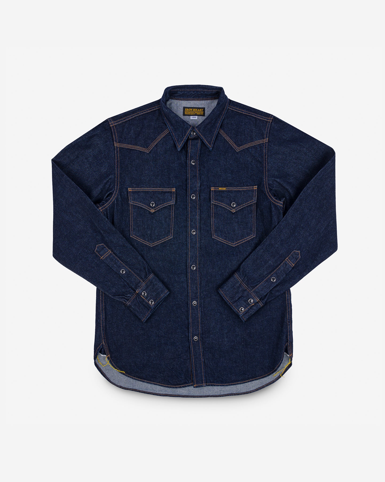 Iron Heart Denim Military Shirt 12oz Selvedge Denim Western Shirt