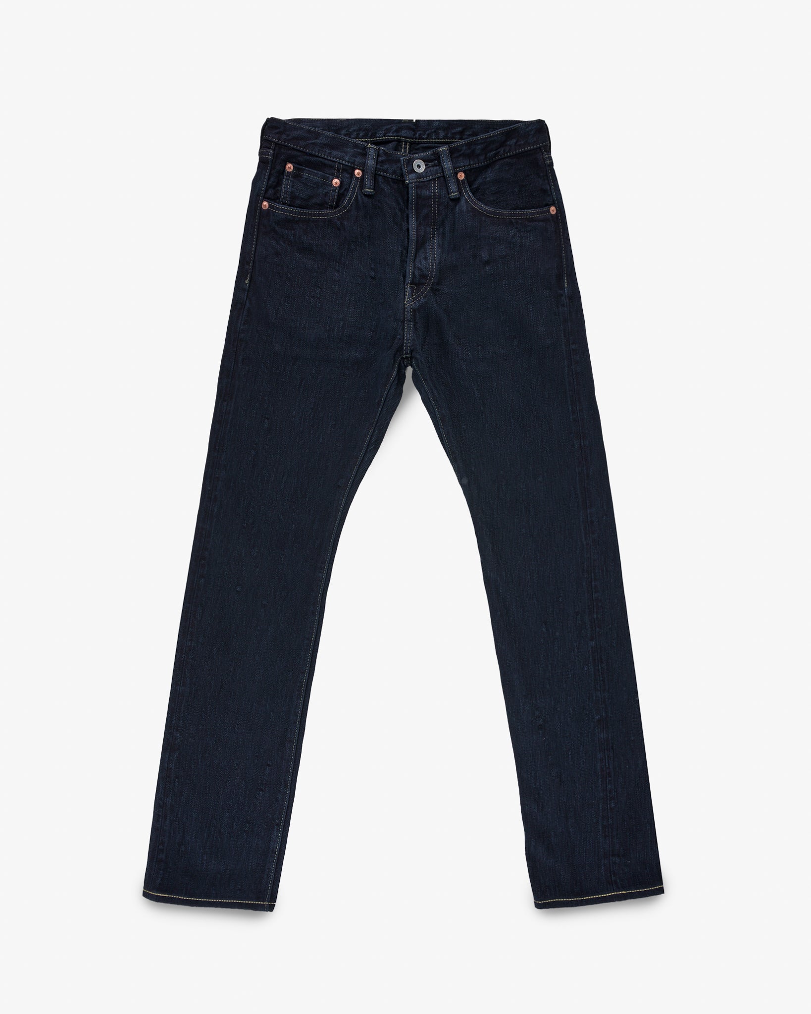 16oz Slubby Selvedge Denim Slim Cut Jeans - Indigo Overdyed Black