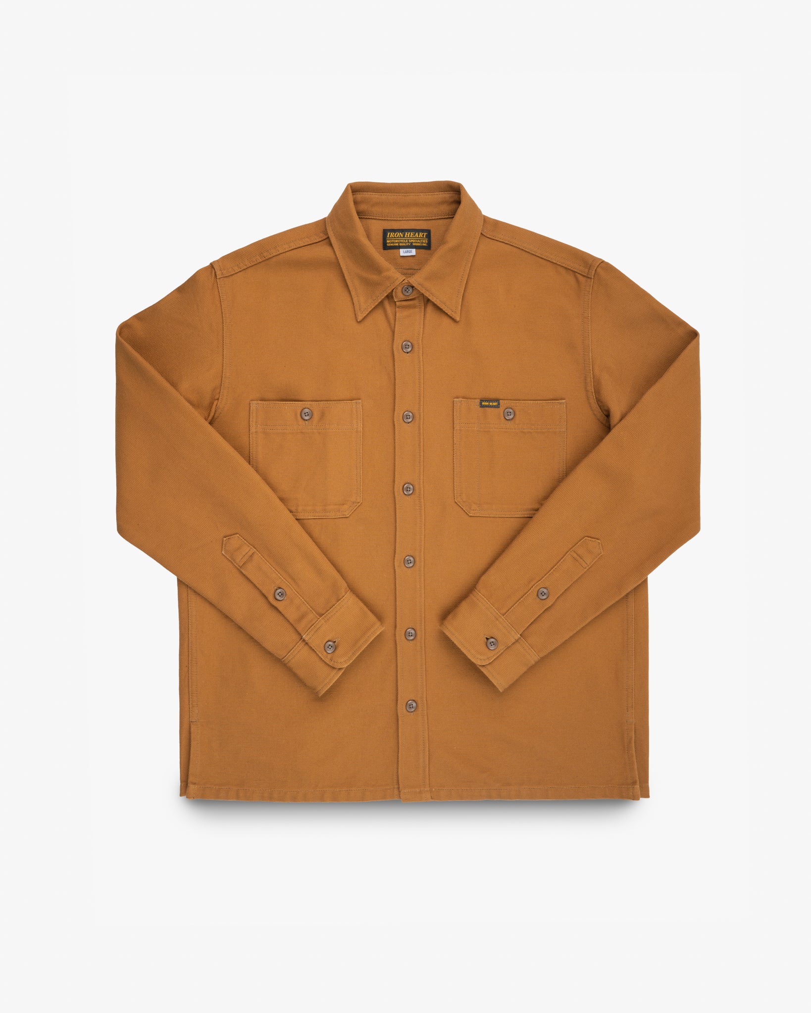 13oz Oxford Cloth Work Overshirt - Camel – Iron Heart