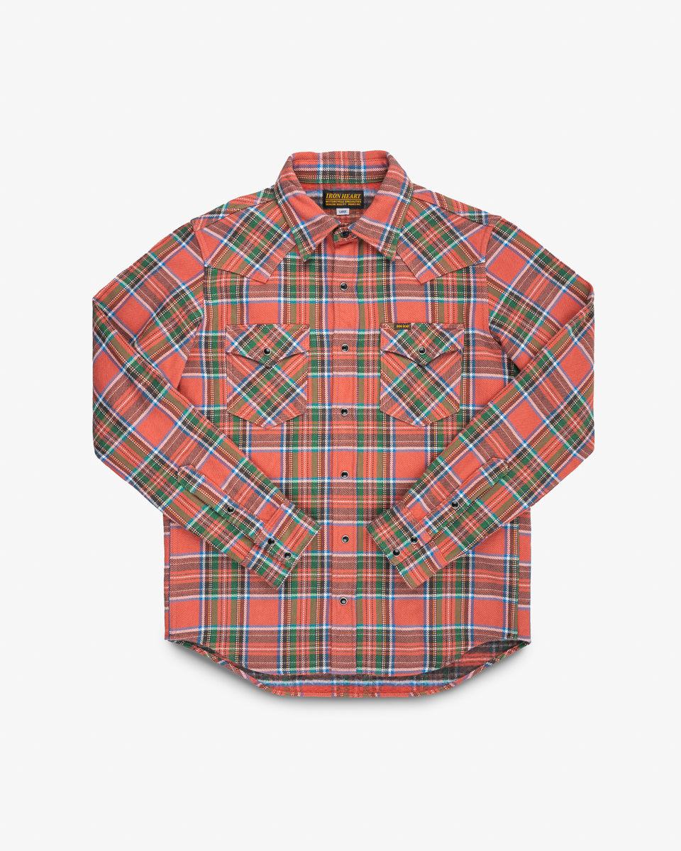 Ultra Heavy Flannel American Check Western Shirt - Red 