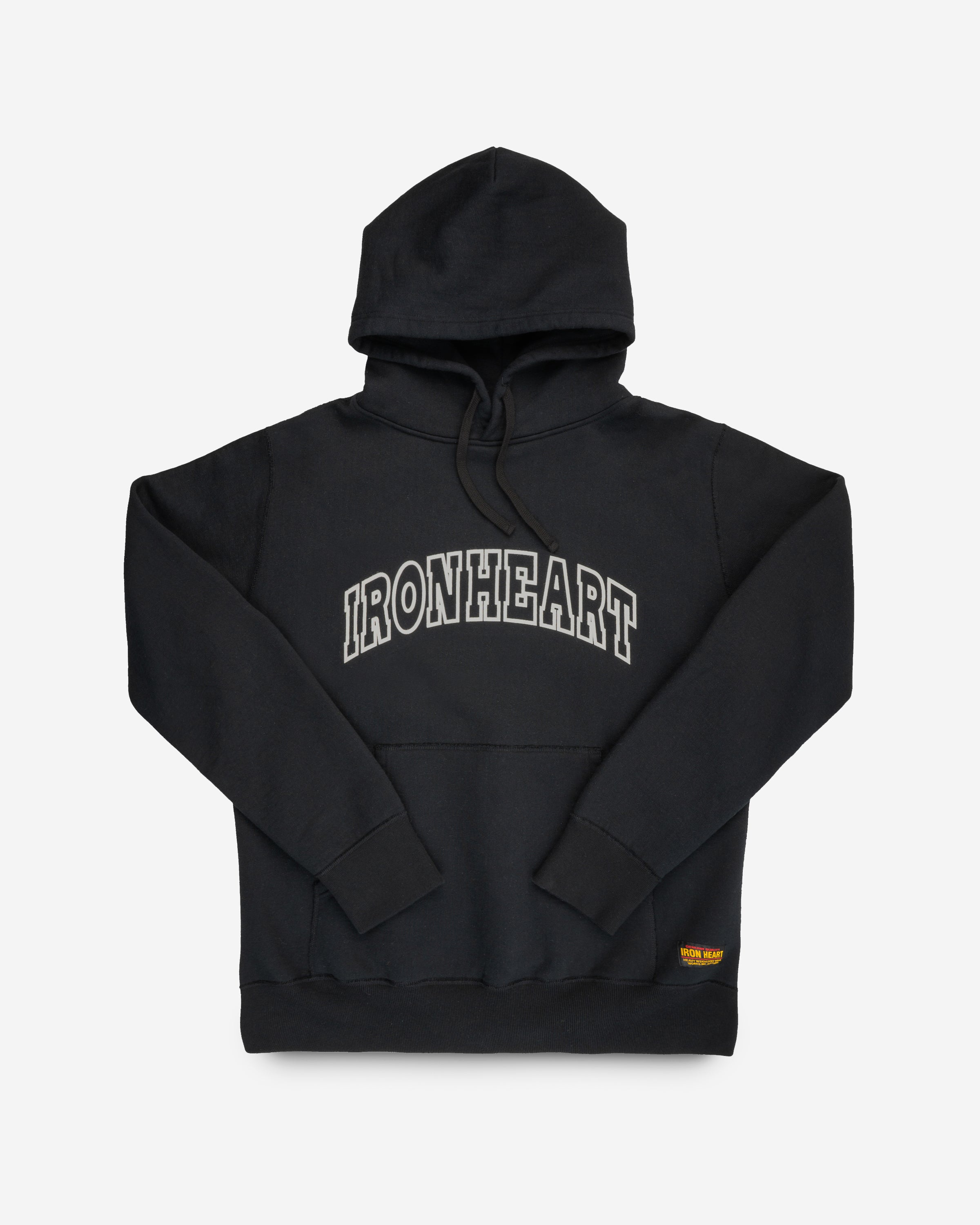 IRON HEART パーカー Printed 14oz Ultra Heavyweight Loopwheel Cotton Hoodie - Black