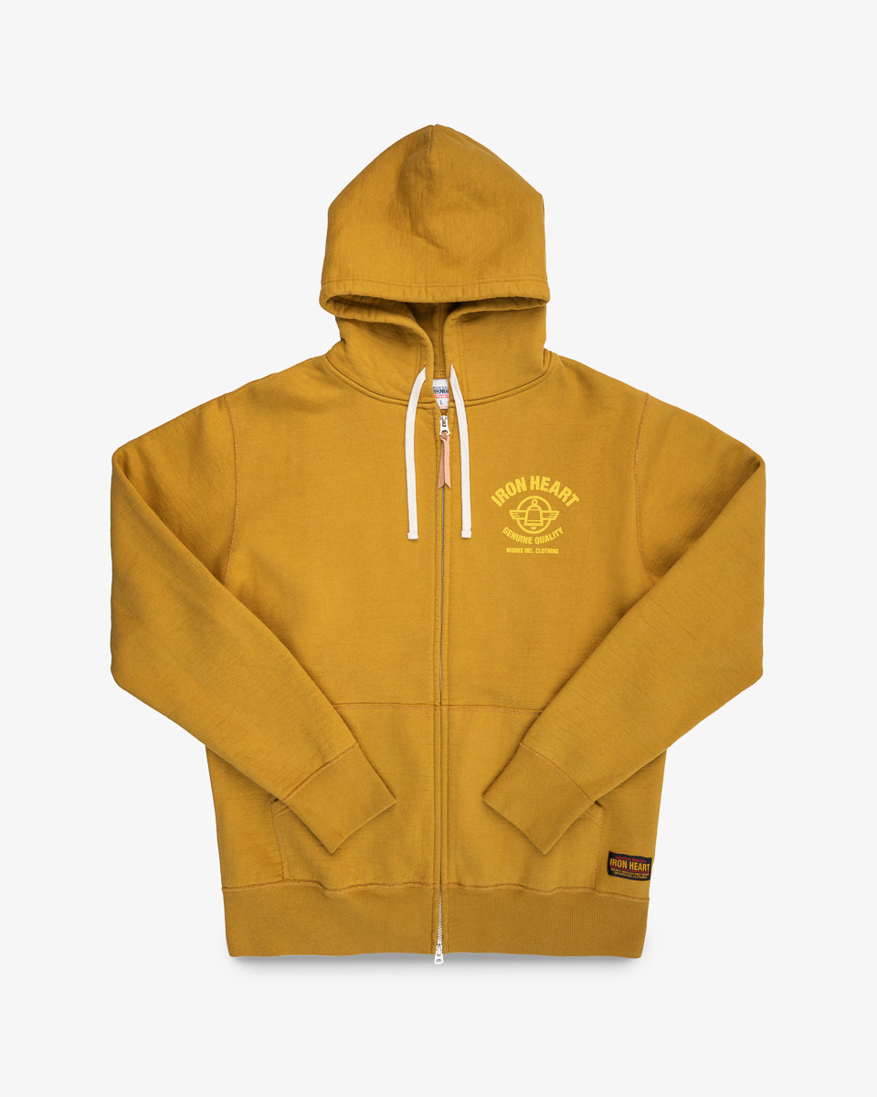 Printed 14oz Ultra Heavyweight Loopwheel Cotton Zippered Hoodie