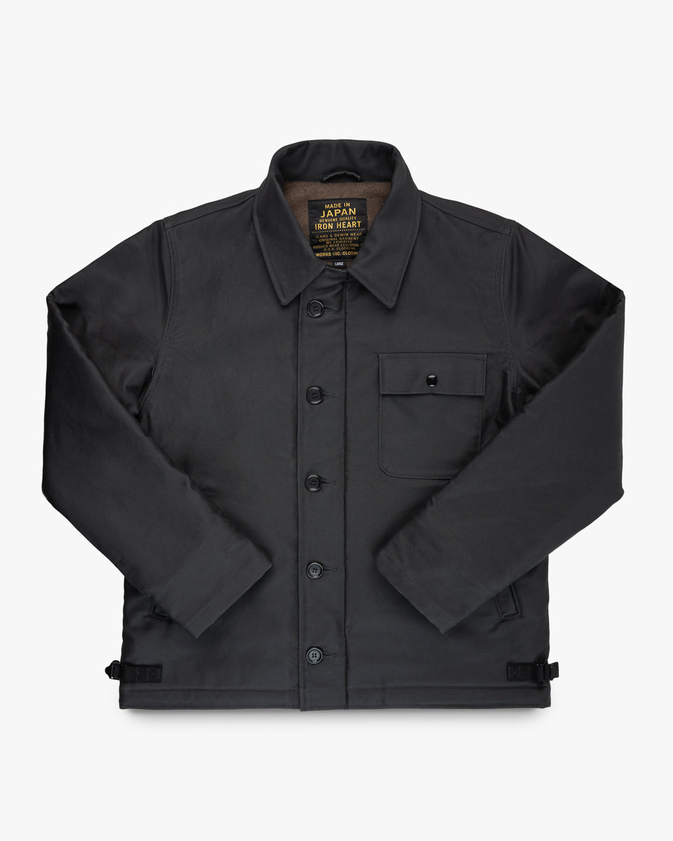 Oiled Whipcord A2 Deck Jacket Black – Iron Heart