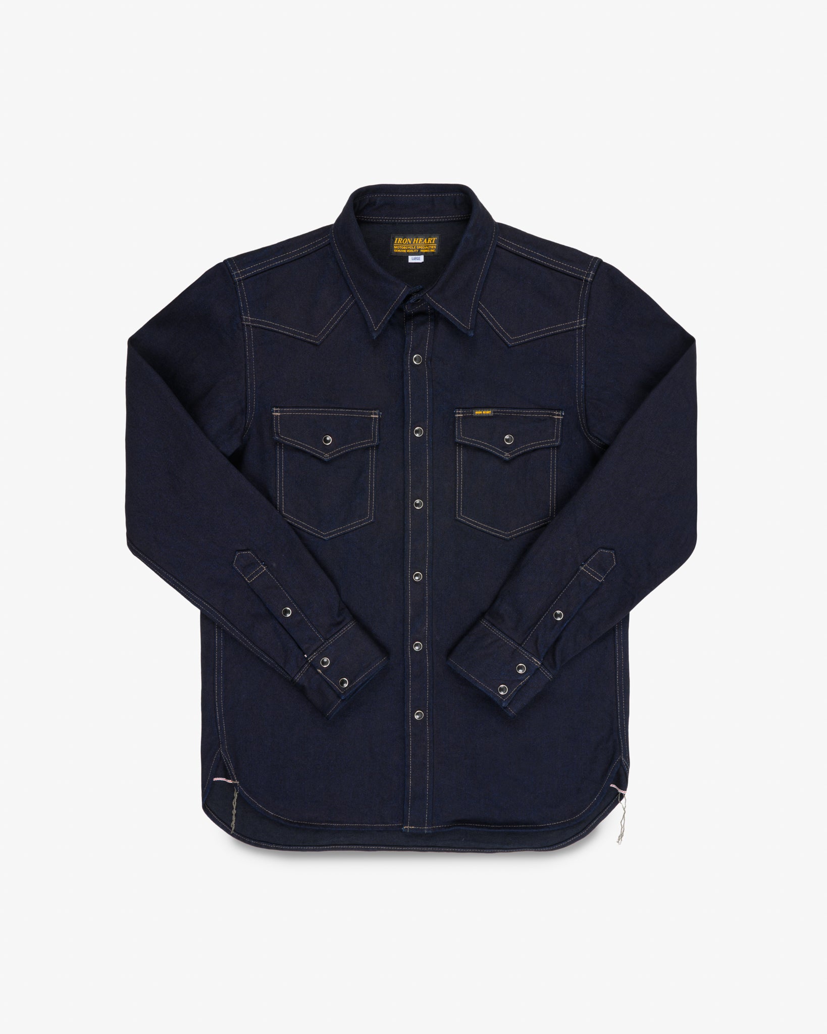Iron Heart 14oz Selvedge Denim Western Shirt - Indigo/Black