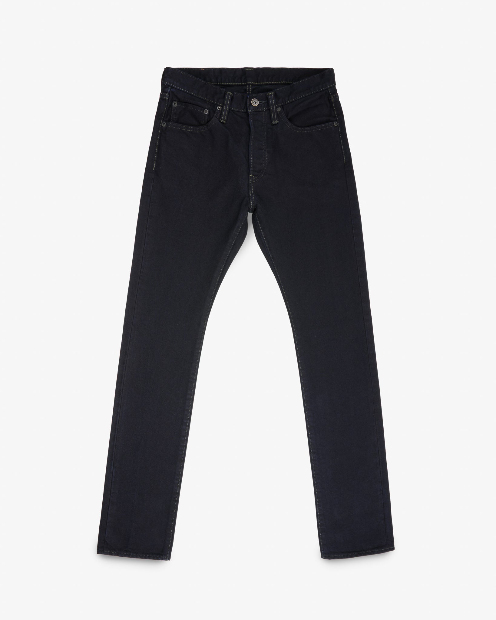 14oz Selvedge Denim Slim Cut Jeans Indigo Overdyed Black