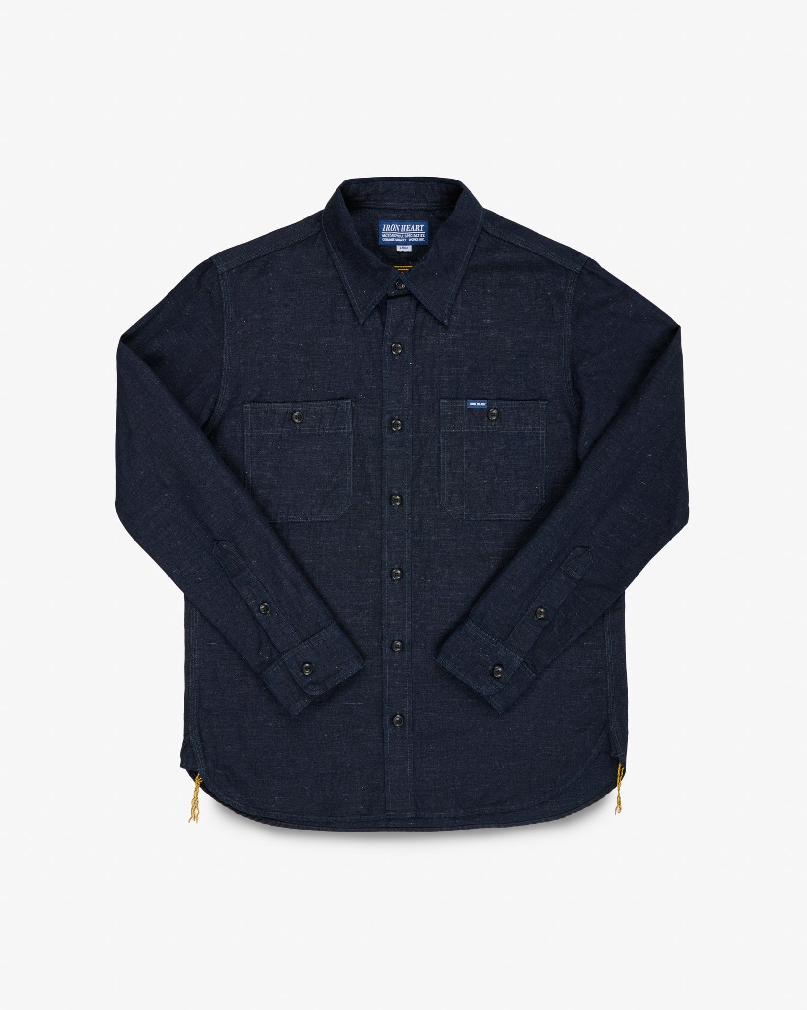 7oz Cotton Linen Chambray Work Shirt - Indigo – Iron Heart
