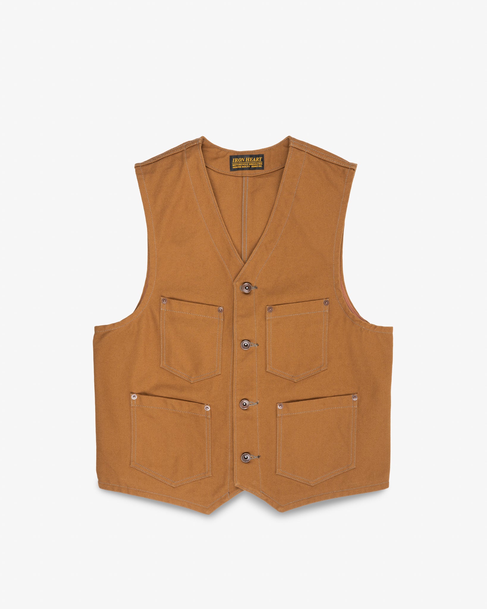 17oz Cotton Duck Work Vest - Brown – Iron Heart
