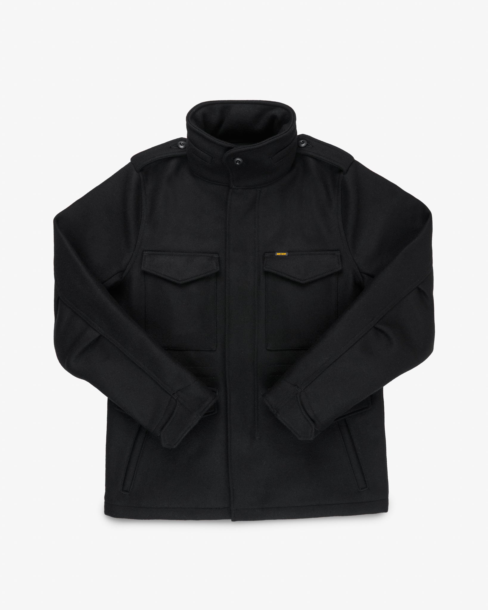 21oz Melton Wool M65 Field Jacket - Black – Iron Heart