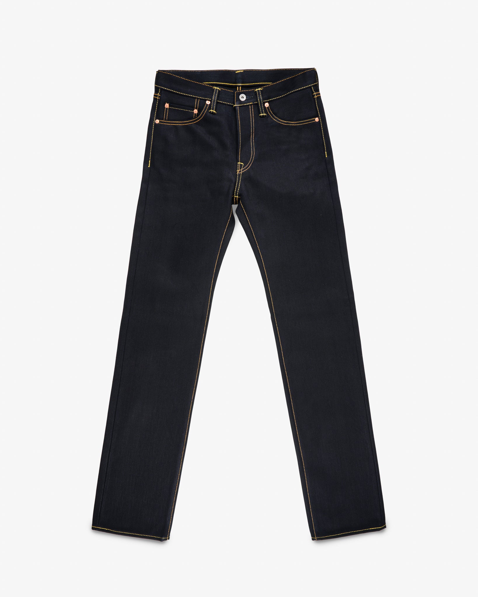 IRON HEART バイクパンツ デニム 黒 サイズ38 XL〜XXL相当 Iron Heart 25oz Selvedge Denim Slim Straight Cut Jeans - Indigo/Black