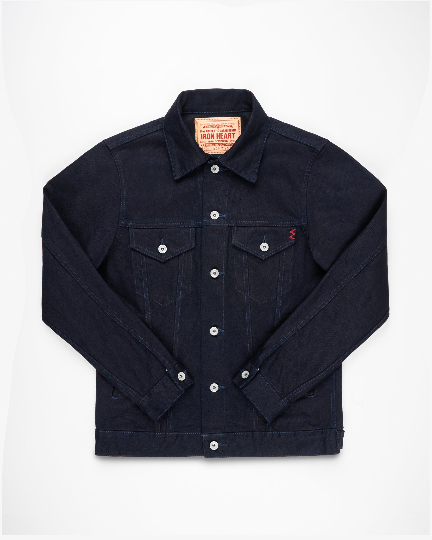 14oz Iron Heart Indigo/Black Japanese Selvedge Denim Modified Type