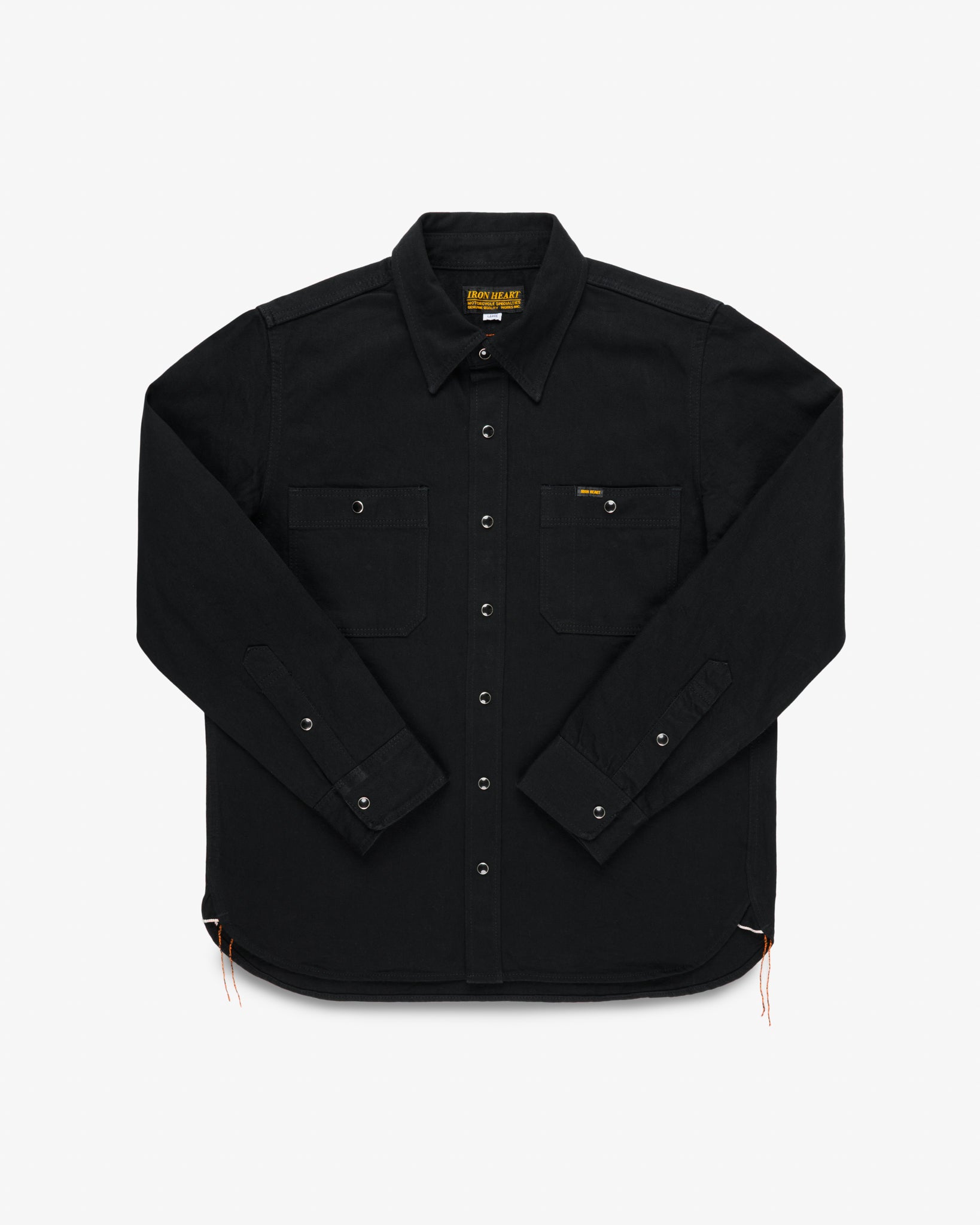 Iron Heart 12oz Selvedge Denim Work Shirt - Black