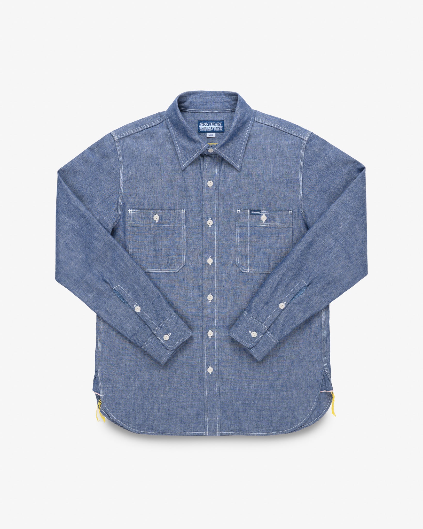10oz Selvedge Chambray Work Shirt - Blue – Iron Heart