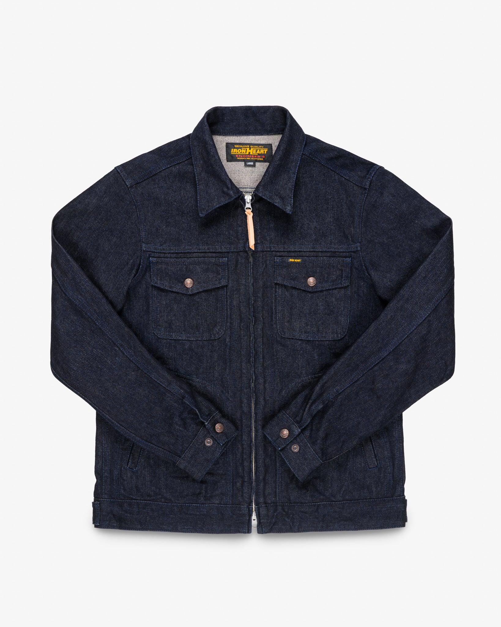 14oz Broken Twill Selvedge Denim Work Jacket - Indigo – Iron Heart