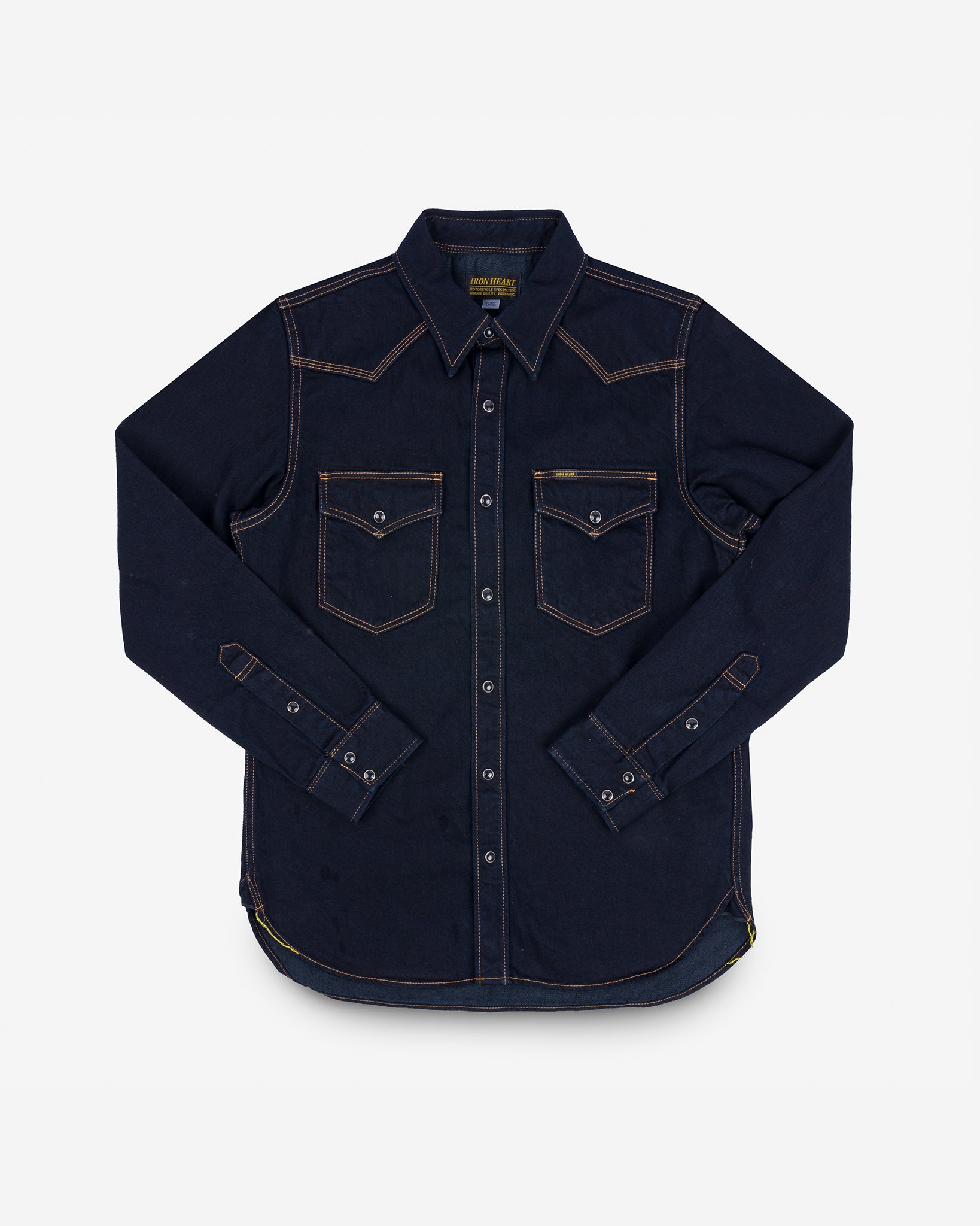 12oz Selvedge Denim Western Shirt Indigo Overdyed Black