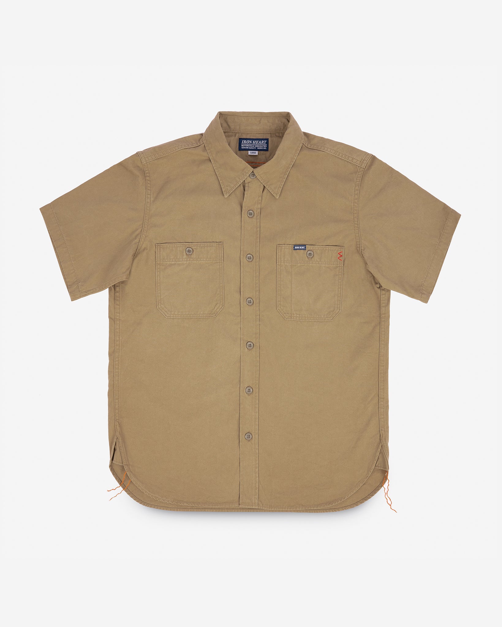 7oz Fatigue Cloth Short Sleeved Work Shirt - Khaki – Iron Heart