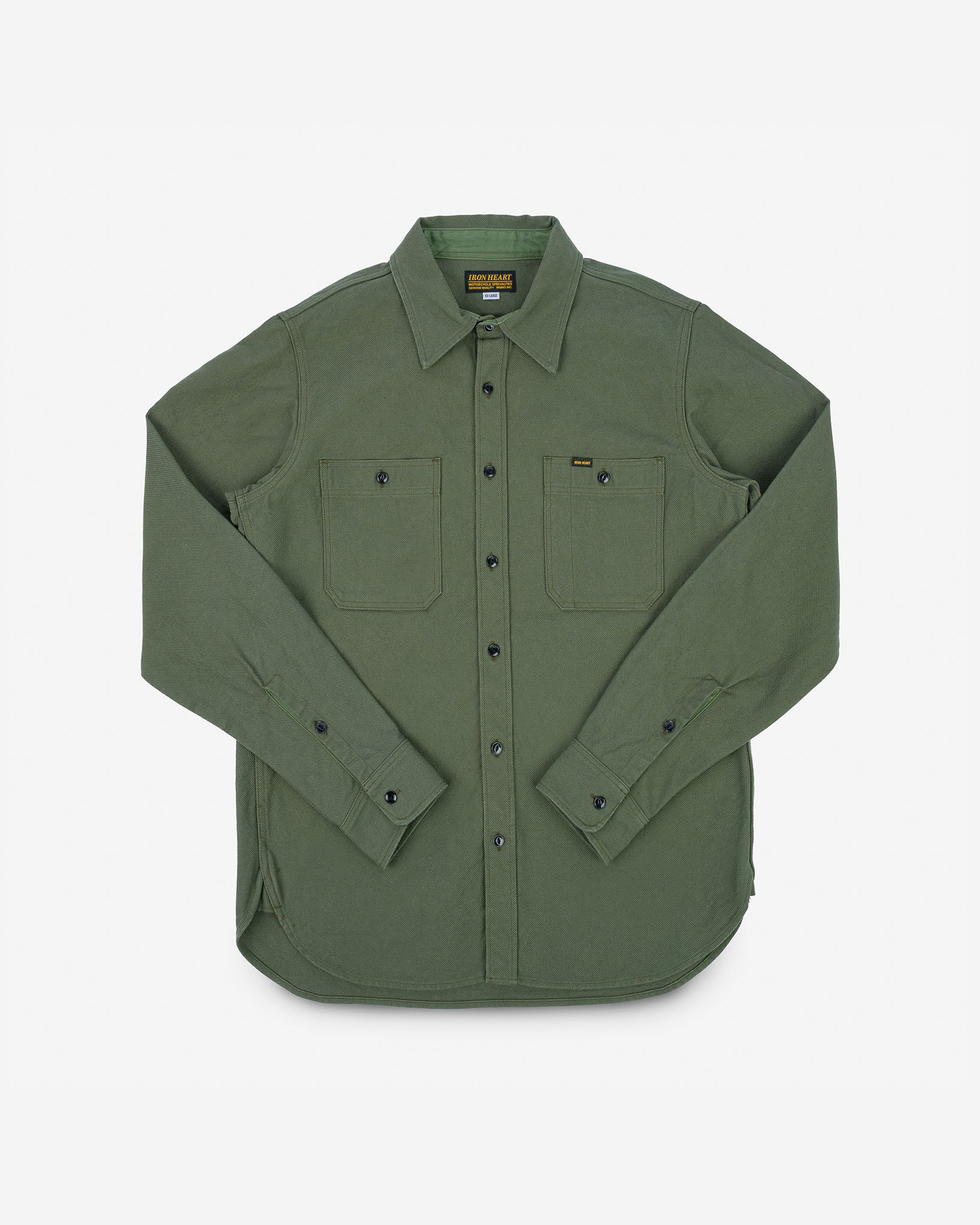 Iron Heart Japanese Military Serge Work Shirt Olive