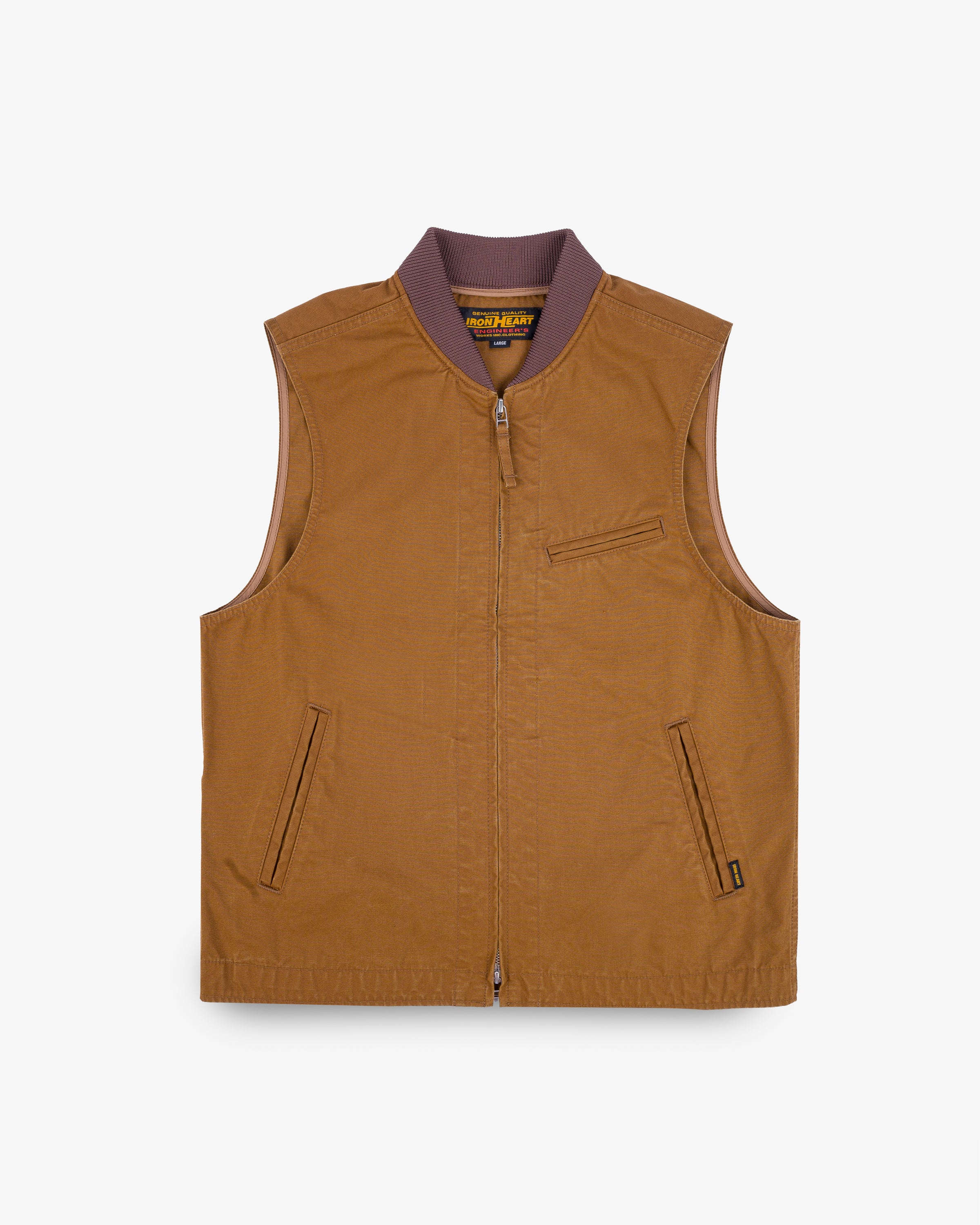 9oz Canvas Work Vest - Brown – Iron Heart