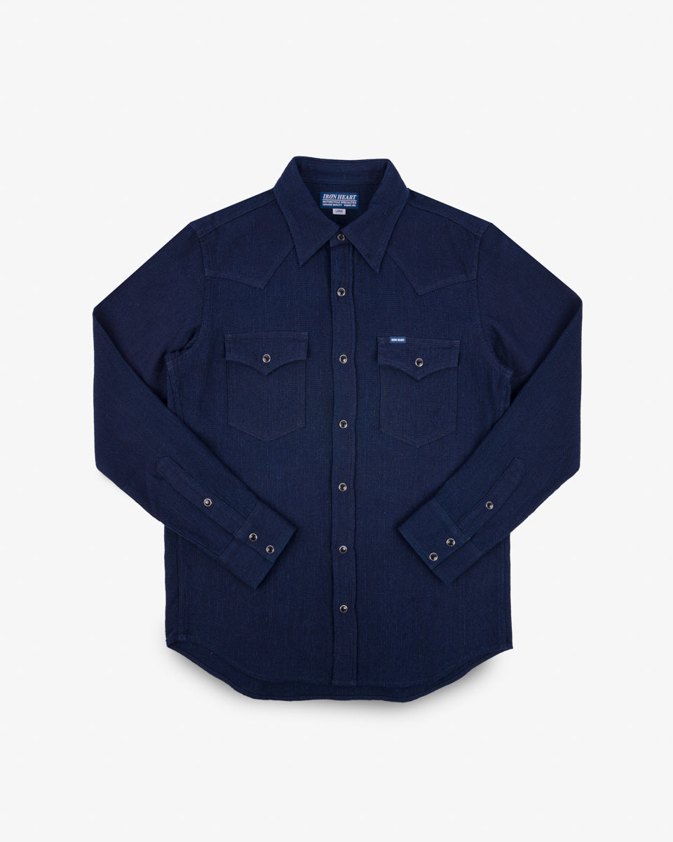 5oz Selvedge Dobby Cloth Western Shirt - Indigo – Iron Heart