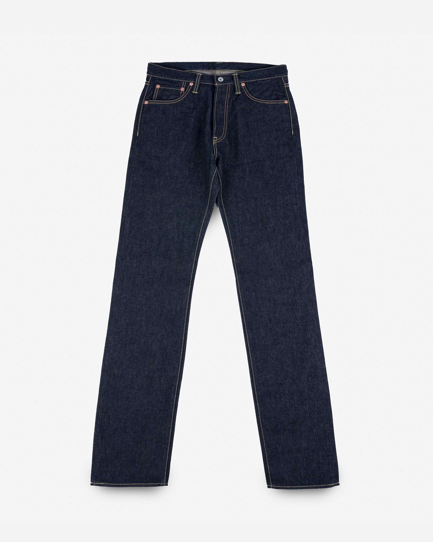 14oz Broken Twill Selvedge Denim Straight Cut Jeans - Indigo
