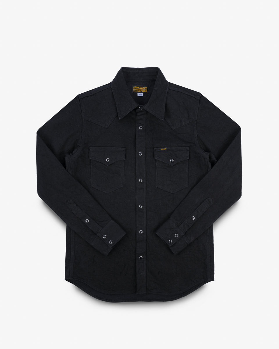 Western shirt/BLACK サイズLARGE 13.5oz Denim Western Shirt - Black – Iron Heart