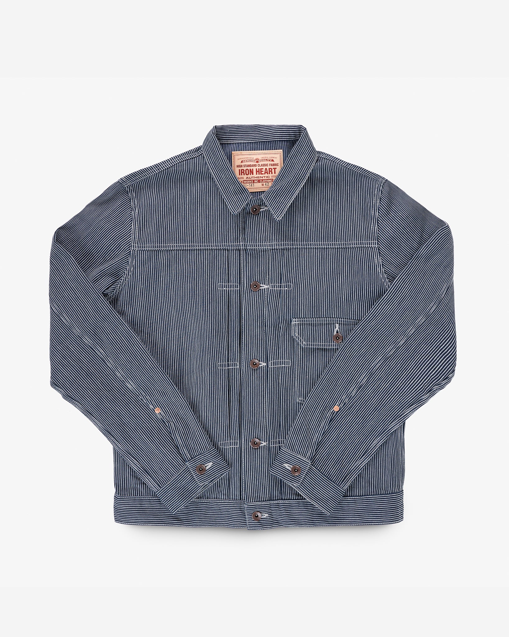 10.5oz Narrow Stripe Hickory Type I - Indigo – Iron Heart