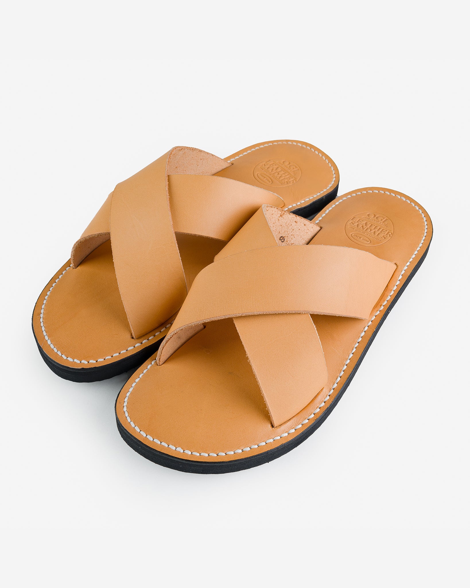 OGL X Sole Leather Cross Sandals Natural - Main Image