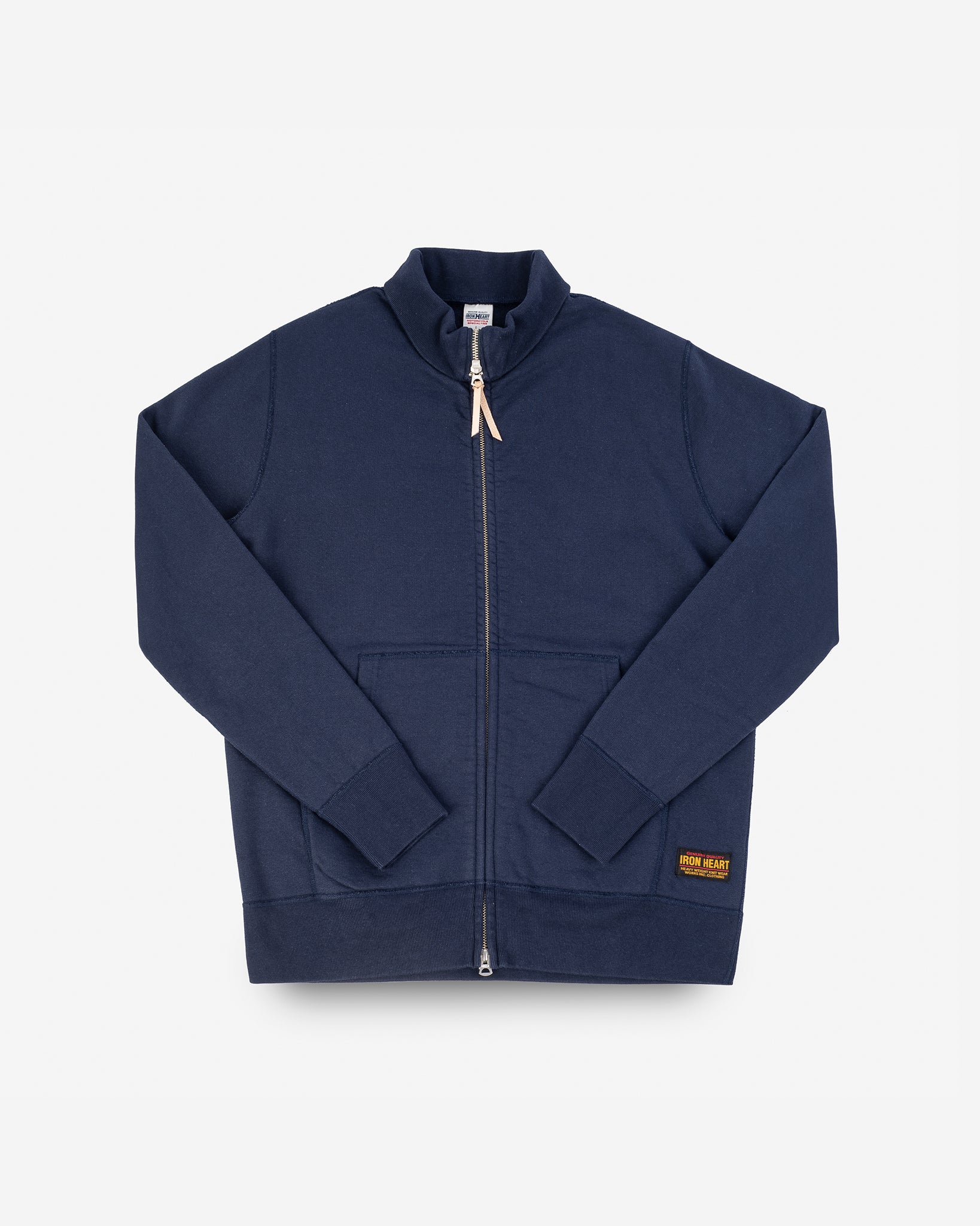 14oz Ultra Heavyweight Loopwheel Cotton Zip Up Sweater - Navy