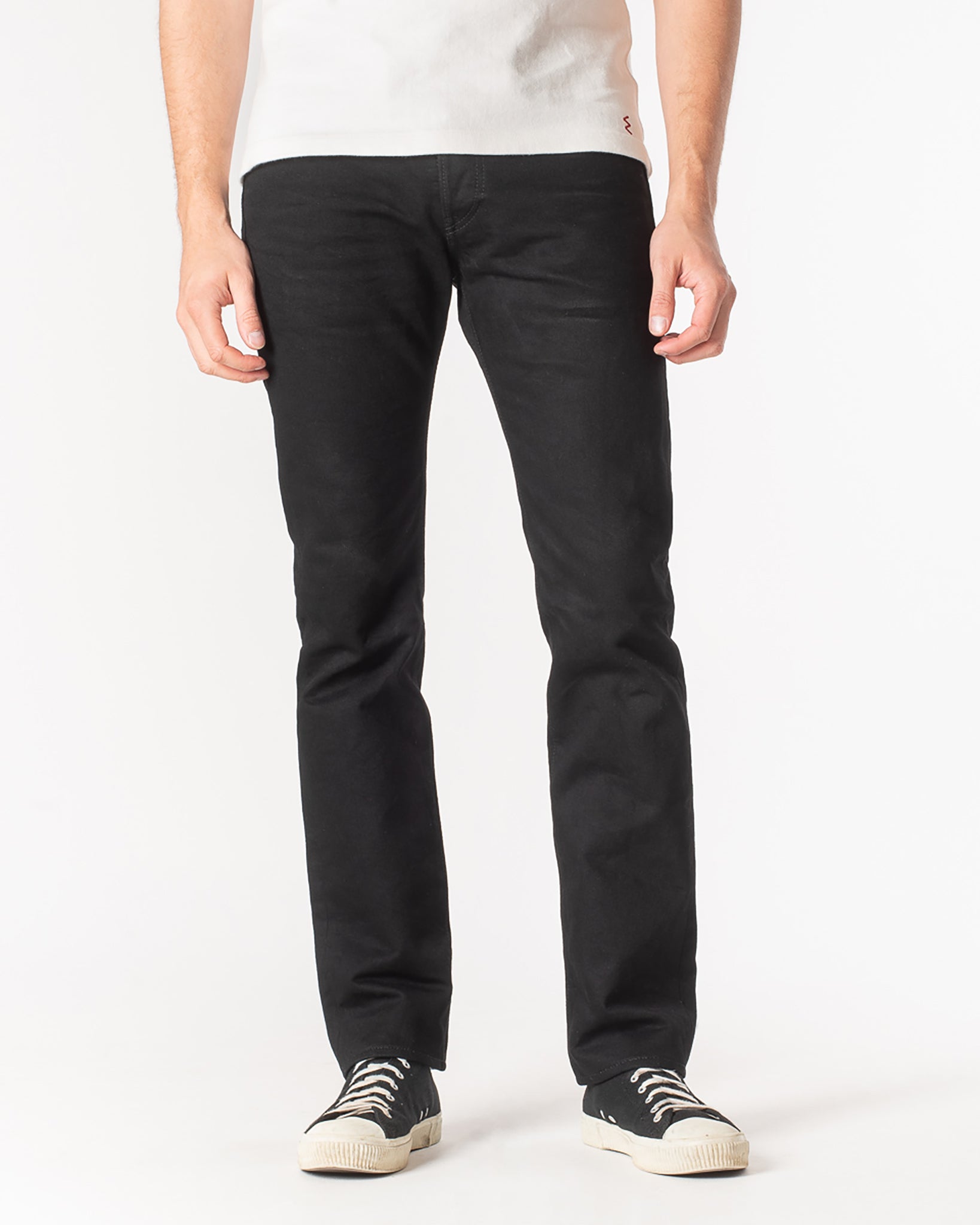 14oz Selvedge Denim Slim Tapered Cut Jeans - Black/Black