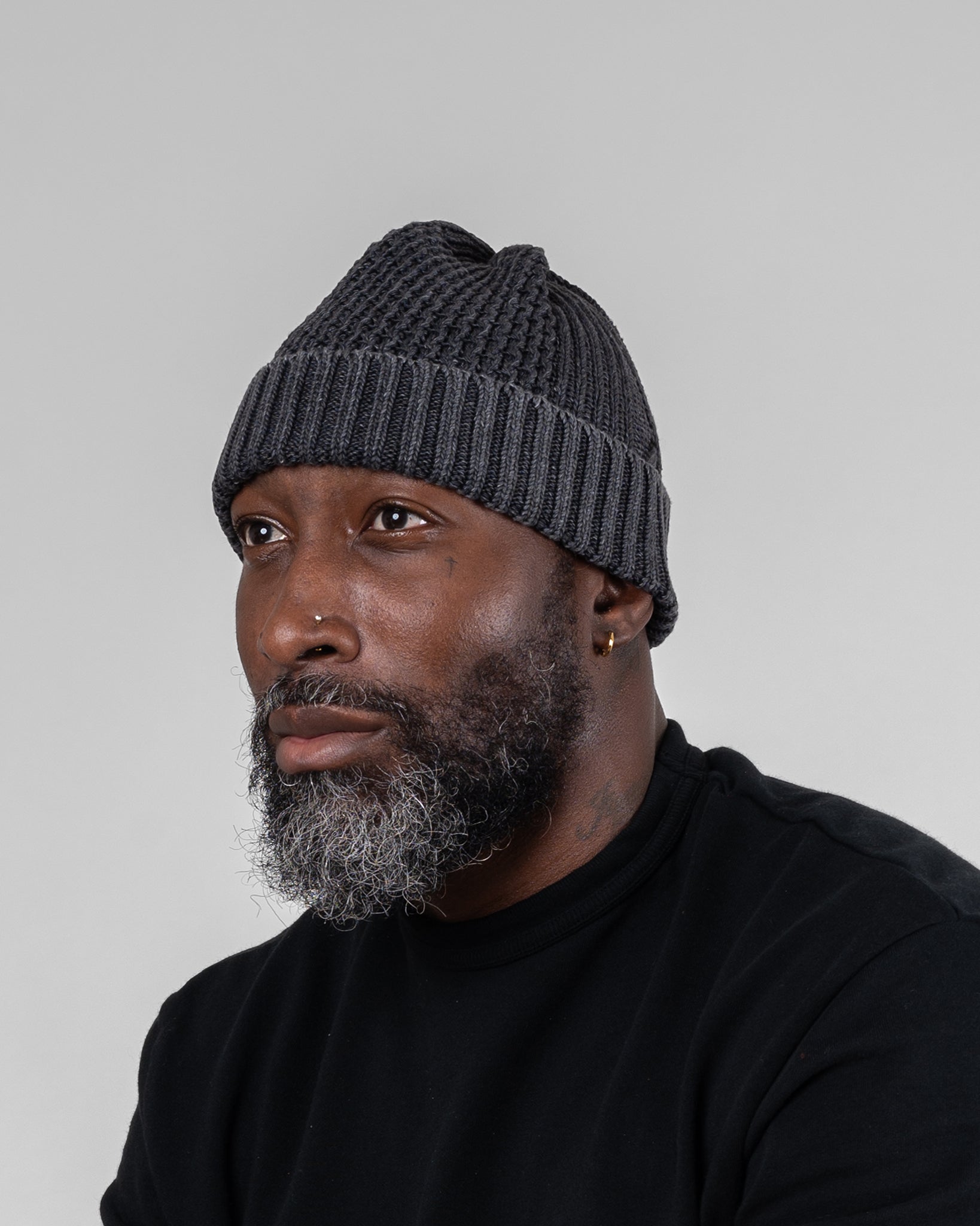 ROTOTO - Aran Cable Hat - Black