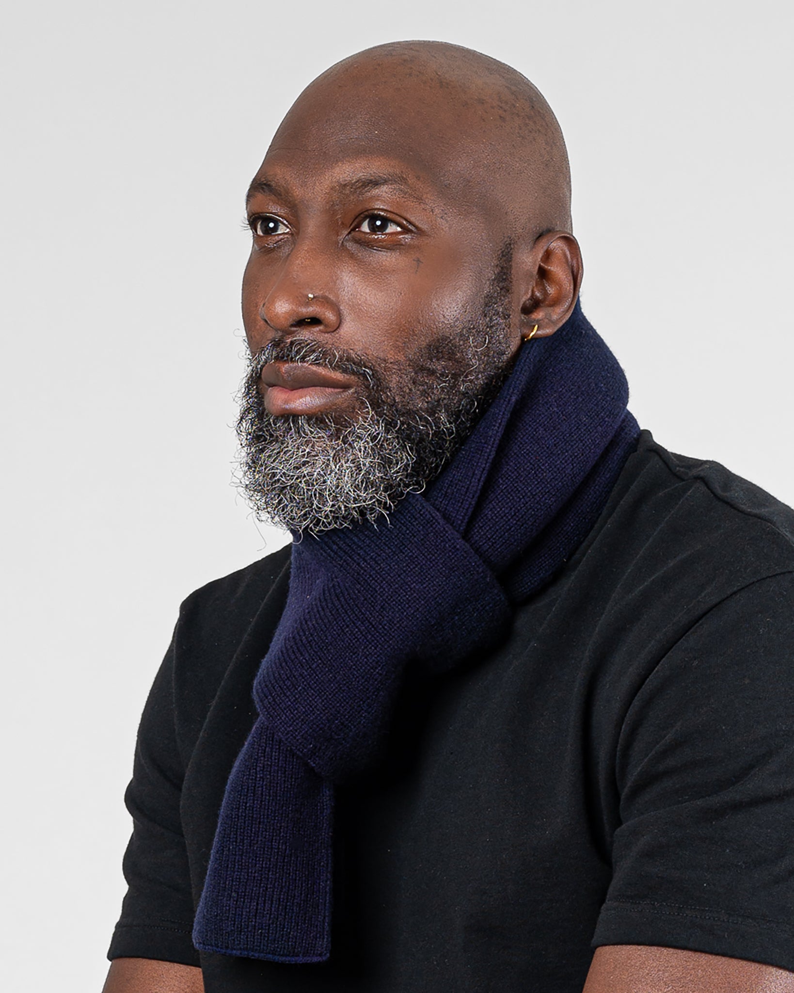 ROTOTO - Merino Lambswool Scarf - Navy Blue
