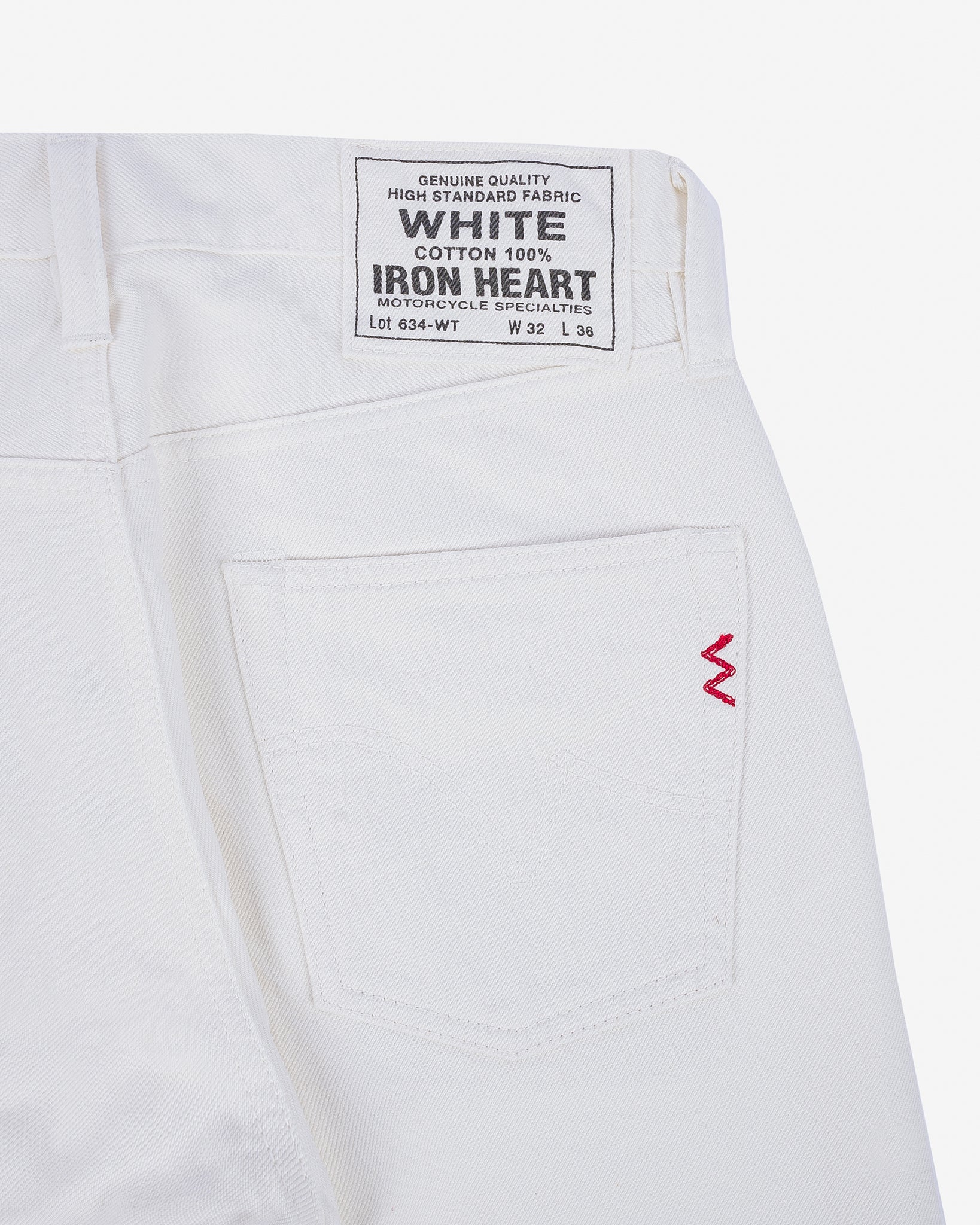13.5oz Cotton Twill Straight Cut Trousers - White – Iron Heart