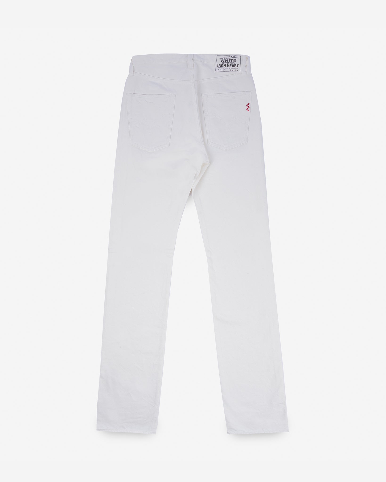 13.5oz Denim Straight Cut Jeans - White (IH-634-WT) Tag 35, Hemmed to 30.0"