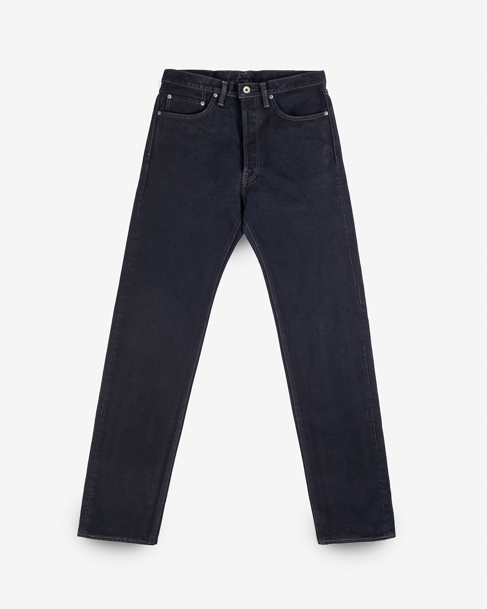 14oz Selvedge Denim "1955" Vintage Tapered Jeans - Indigo Overdyed Black