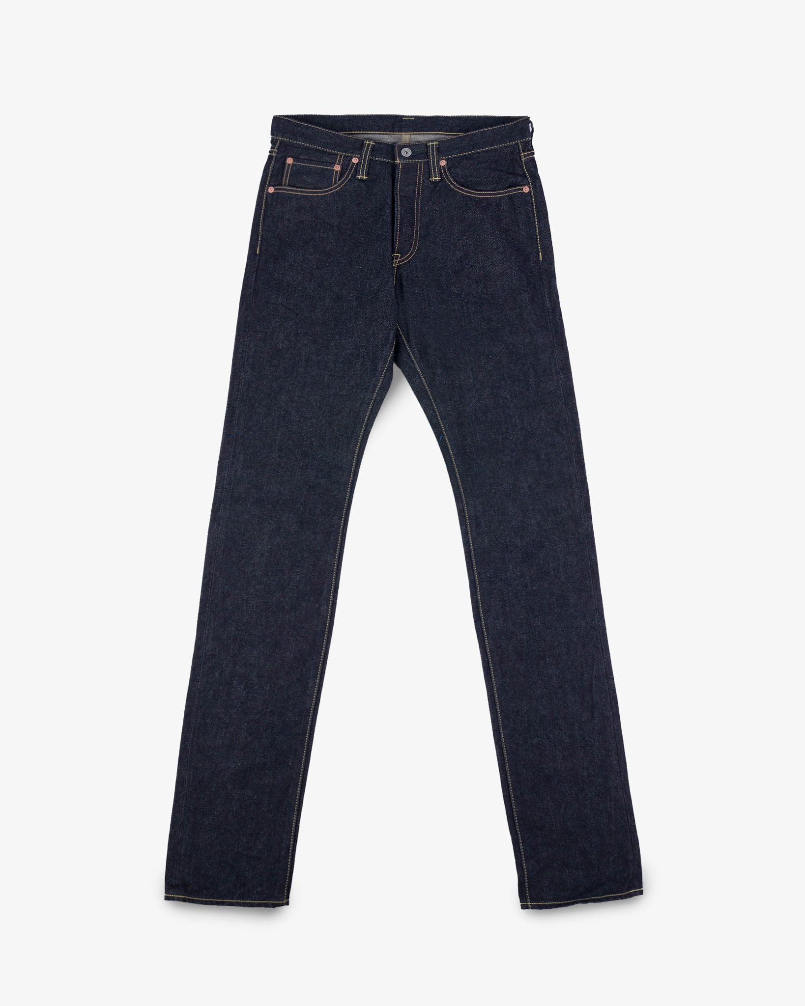 14oz Broken Twill Selvedge Denim Slim Cut Jeans - Indigo