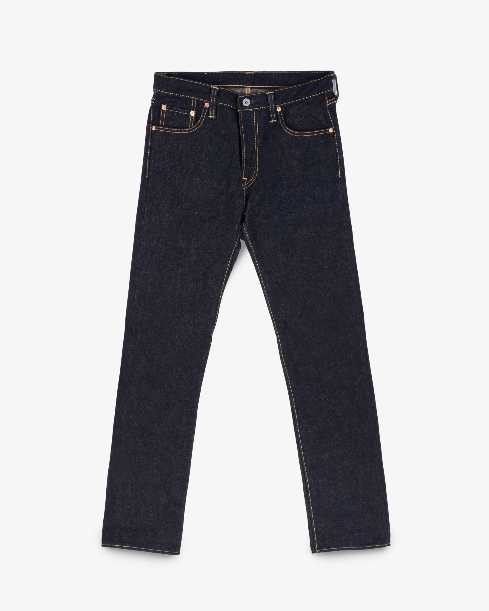 19oz Left Hand Twill Selvedge Denim Slim Straight Cut Jeans - Indigo