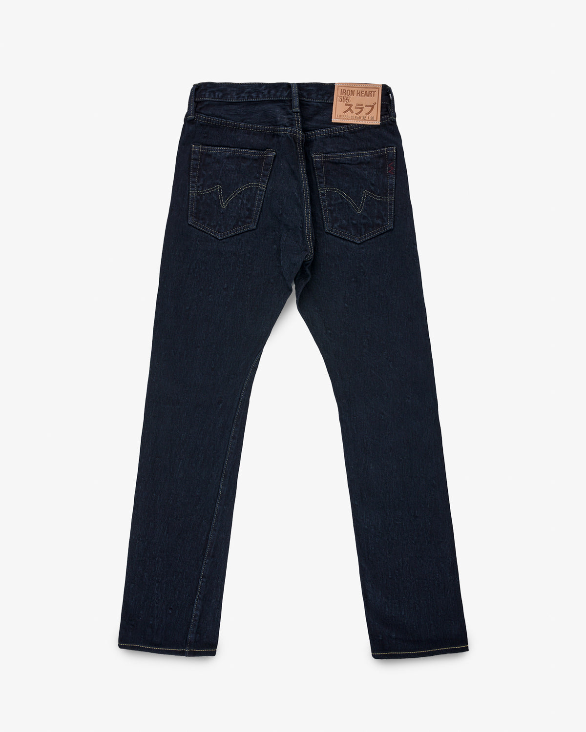 16oz Slubby Selvedge Denim Slim Cut Jeans - Indigo Overdyed Black 