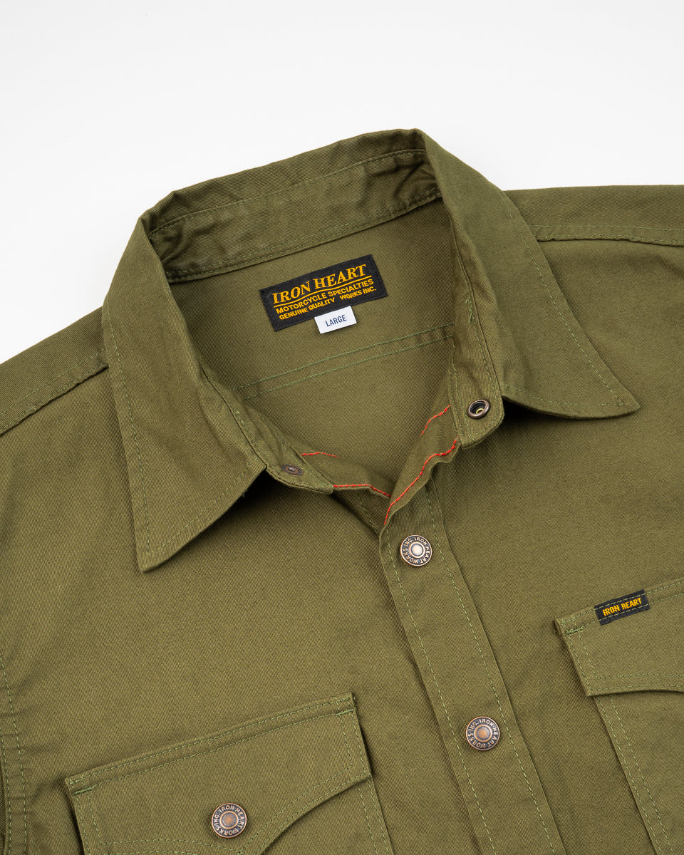 8oz Military Whipcord CPO Shirt - Olive – Iron Heart