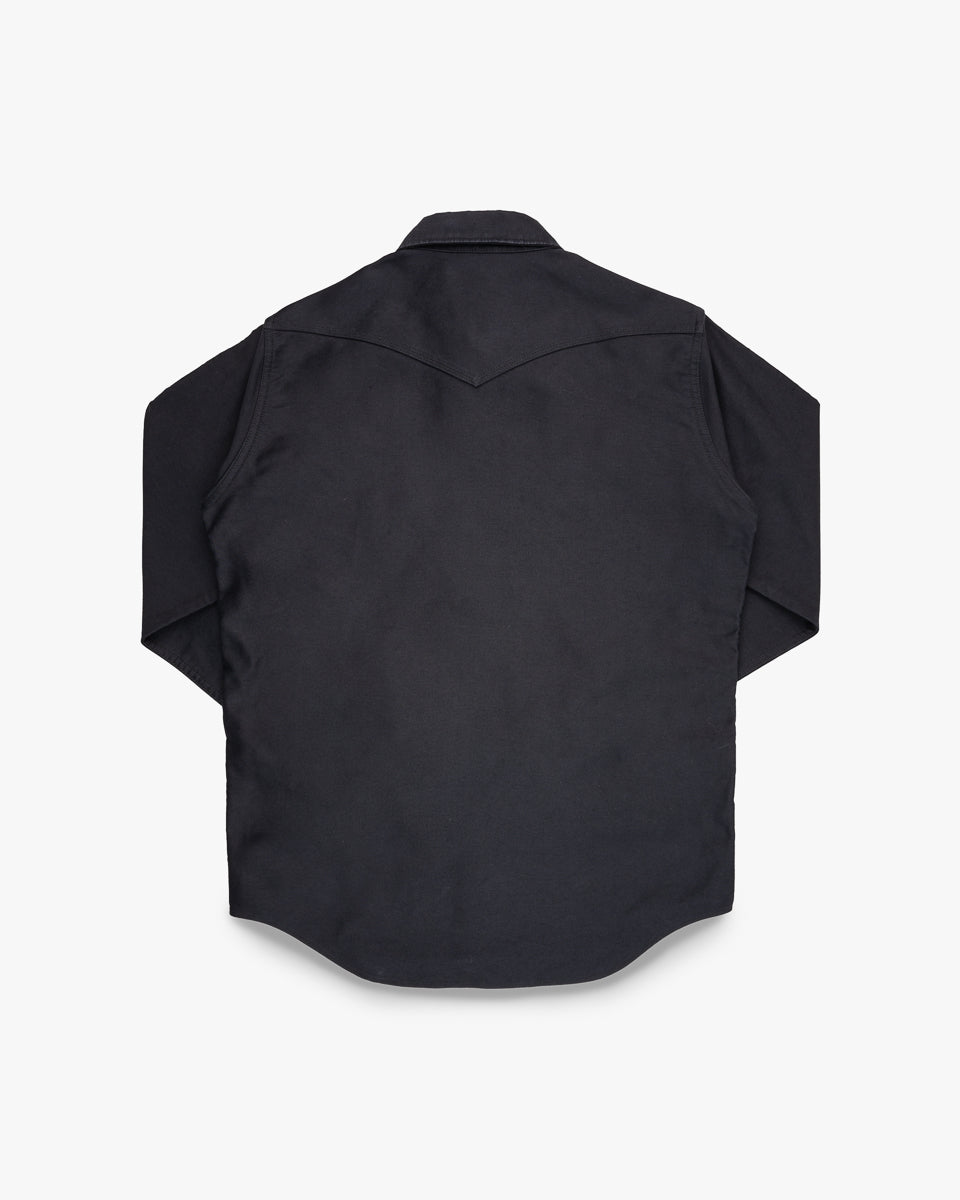 12oz Military Moleskin Western Shirt - Black – Iron Heart