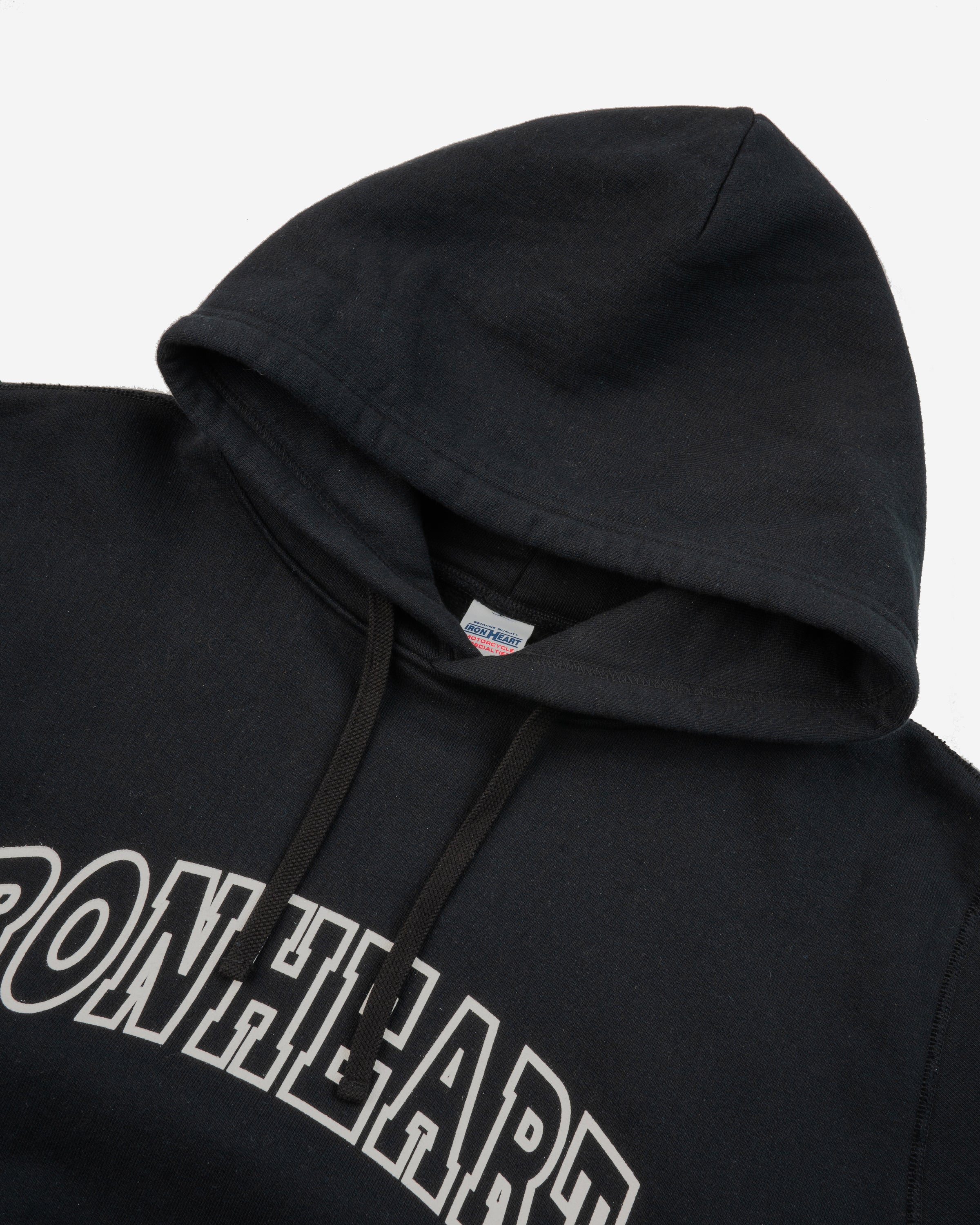 Printed 14oz Ultra Heavyweight Loopwheel Cotton Hoodie - Black