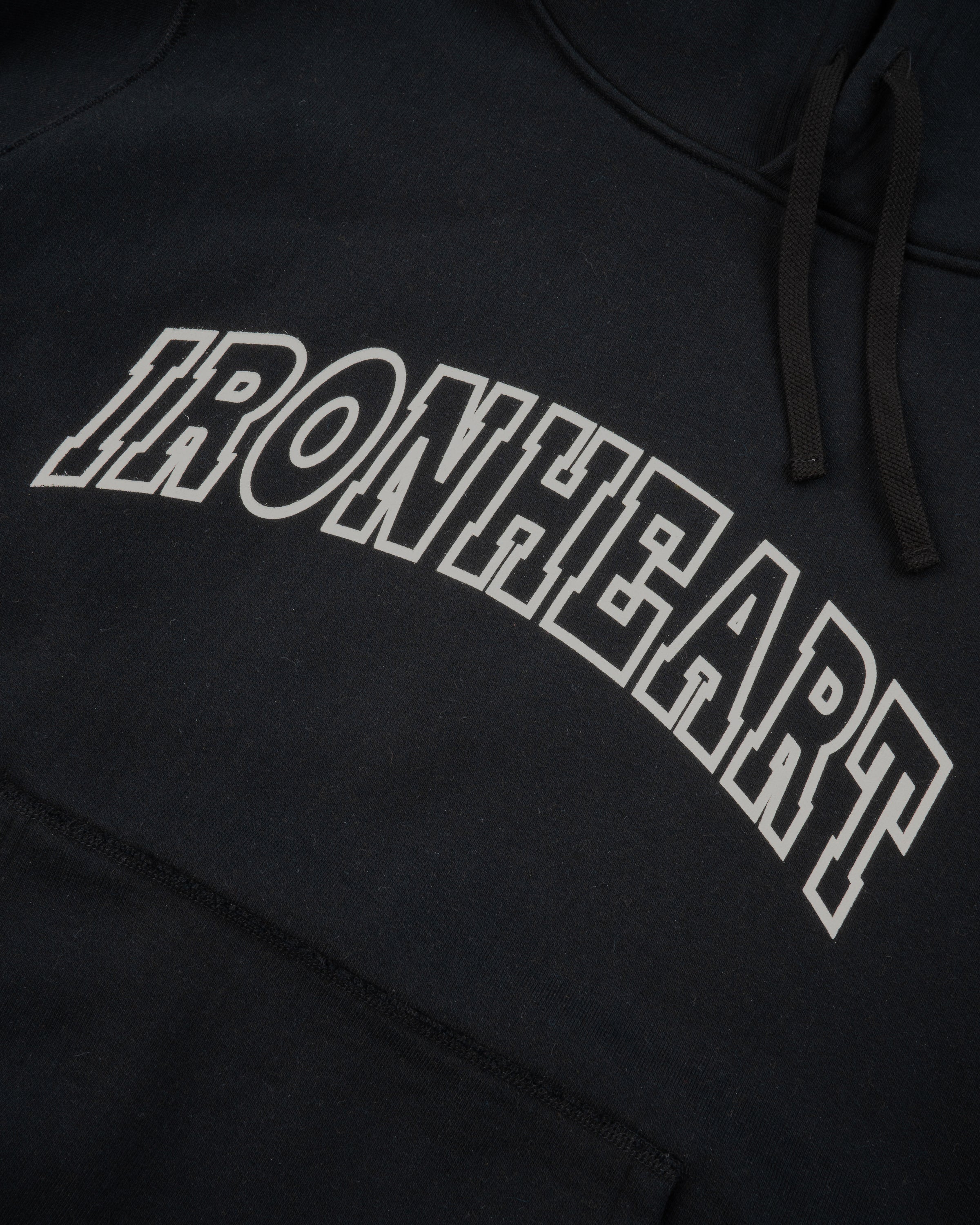 Printed 14oz Ultra Heavyweight Loopwheel Cotton Hoodie - Black
