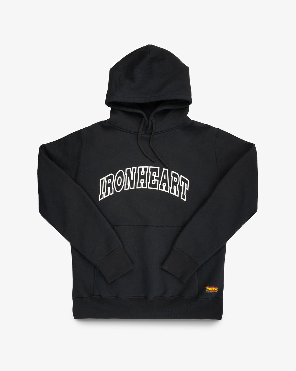 Printed 14oz Ultra Heavyweight Loopwheel Cotton Hoodie - Black