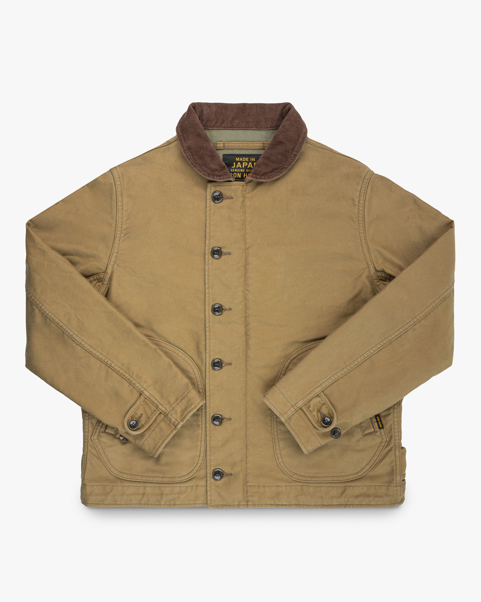 12oz Whipcord Lightweight N1 Deck Jacket - Khaki