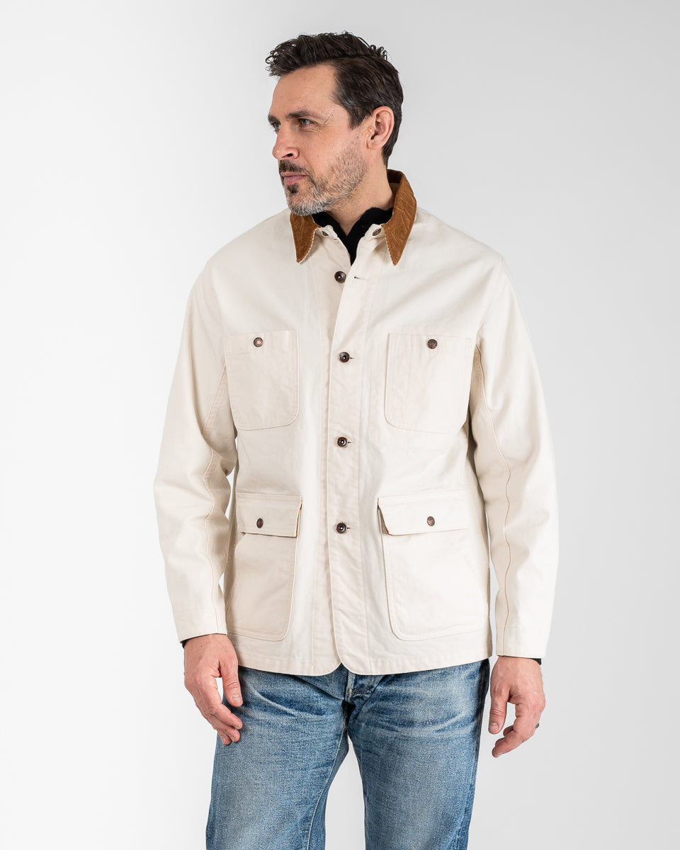 10oz Kurashikizome® Organic Cotton Duck Chore Jacket - Ivory
