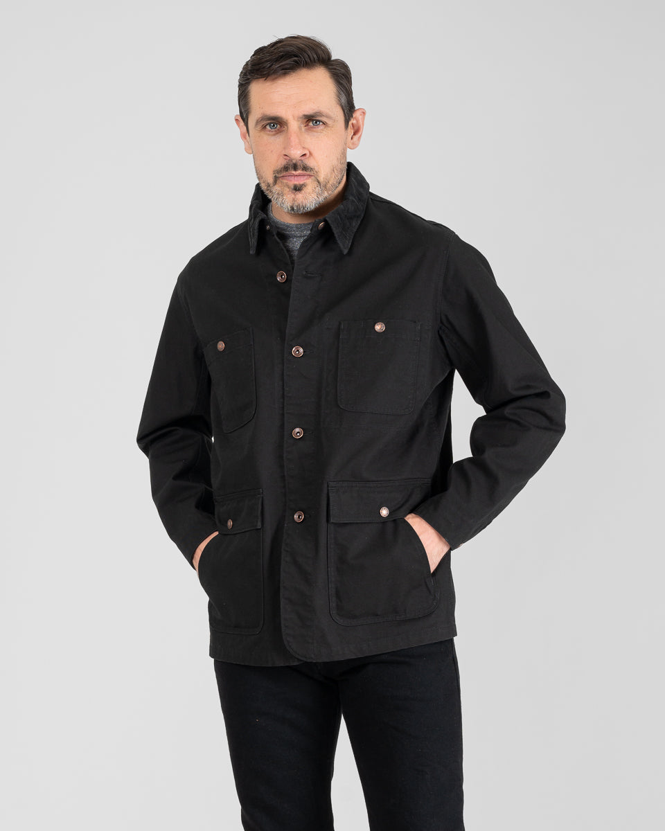10oz Kurashikizome® Organic Cotton Duck Chore Jacket - Black