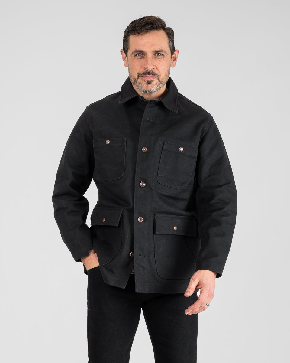 20oz Paraffin Coated Duck Chore Jacket - Black