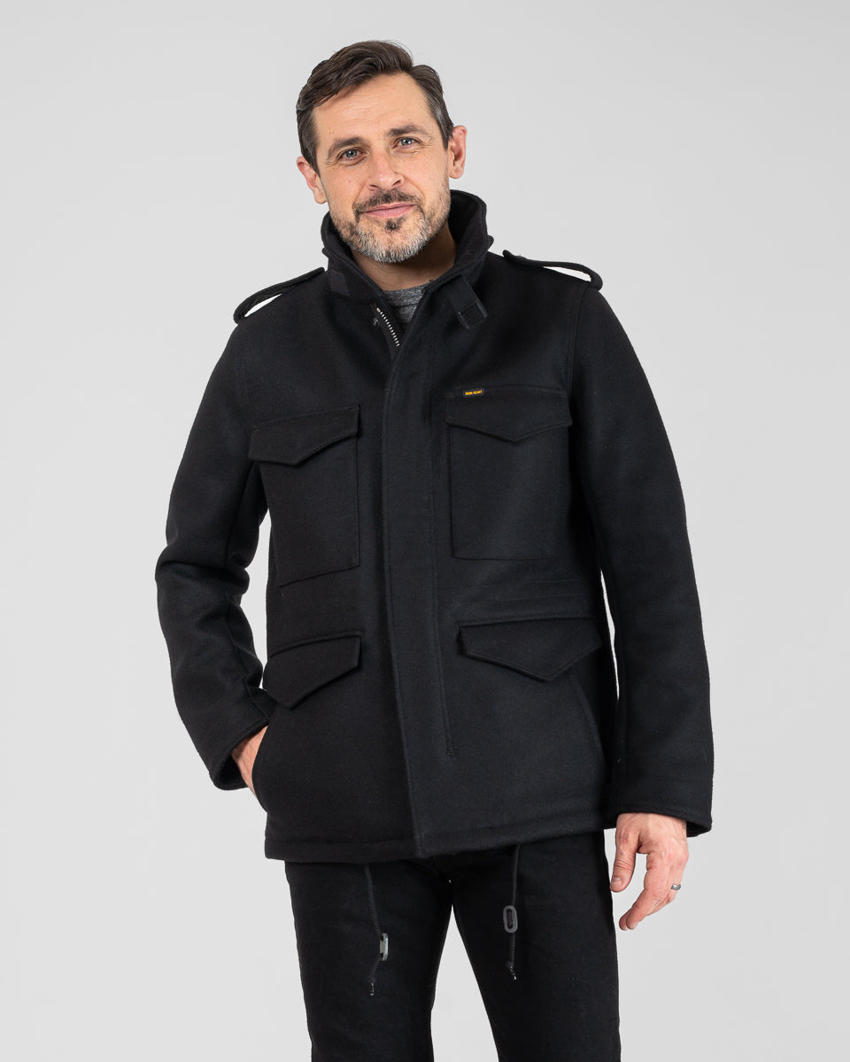 21oz Melton Wool M65 Field Jacket - Black