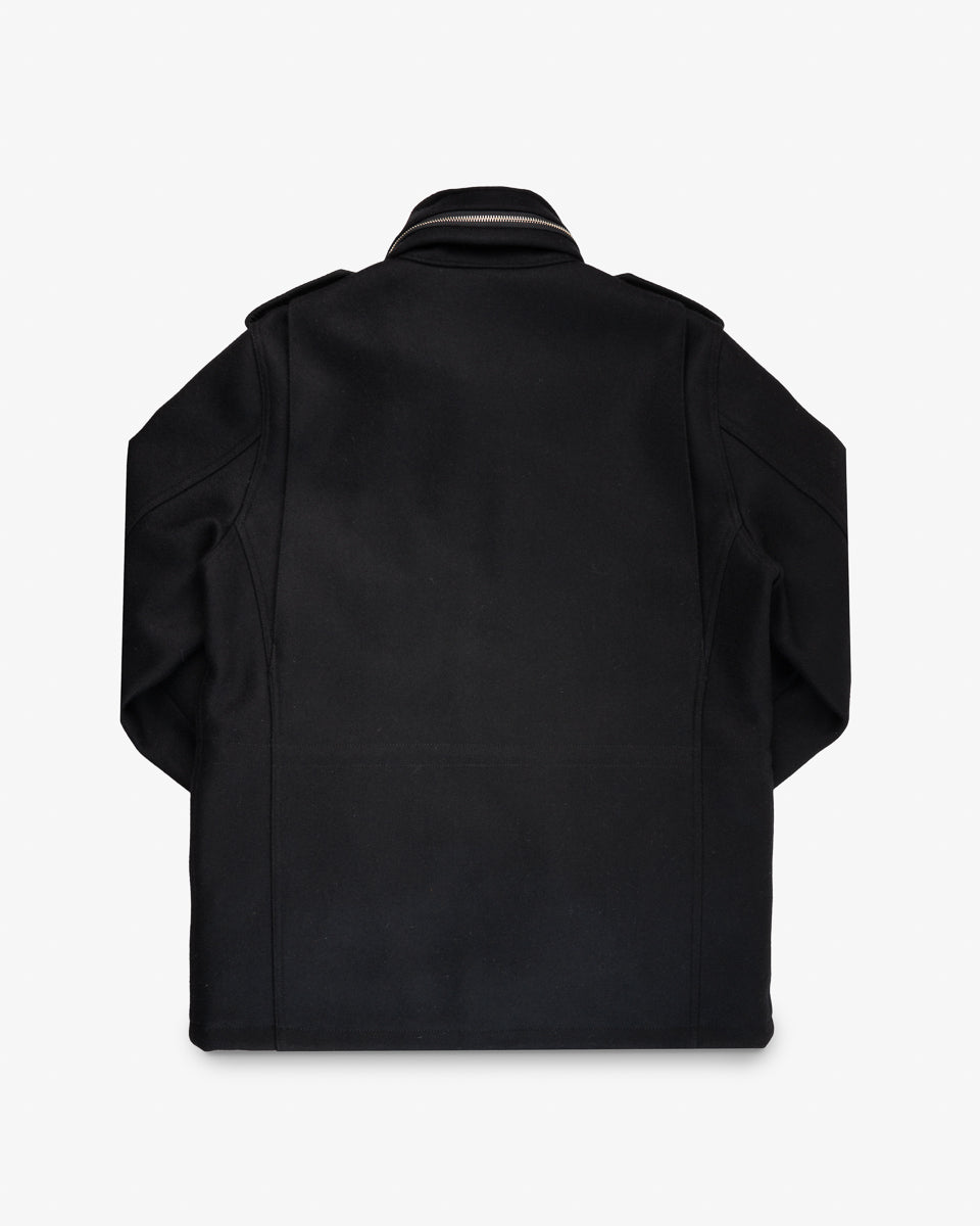 21oz Melton Wool M65 Field Jacket - Black (IHM-49-BLK) Size Large