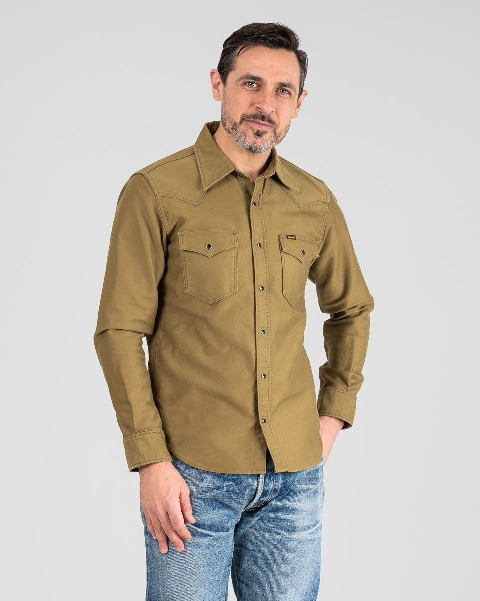 12oz Military Moleskin Western Shirt - Khaki