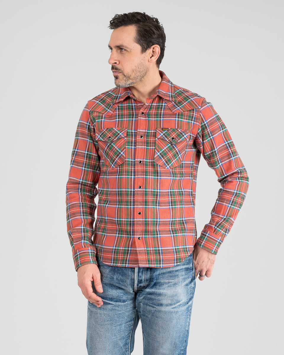 Ultra Heavy Flannel American Check Western Shirt - Red "The Watermelon Man"