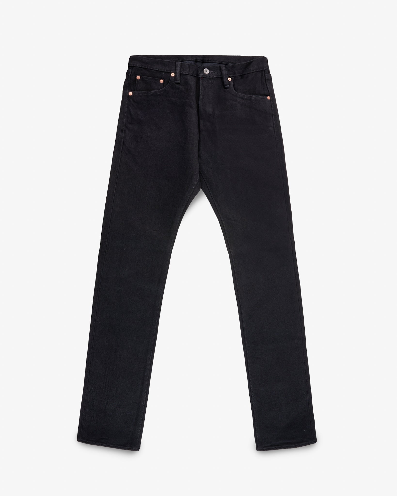 21oz Shinayaka Selvedge Denim Slim Cut Jeans - Black